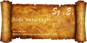 Székely Erik névjegykártya